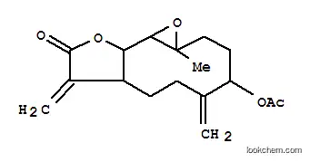 Molecular Structure of 71277-22-0 (1a-methyl-5,8-dimethylidene-9-oxododecahydrooxireno[9,10]cyclodeca[1,2-b]furan-4-yl acetate)