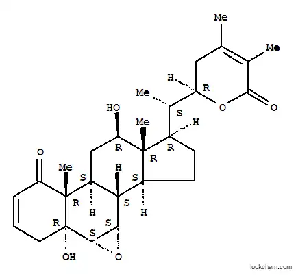 Molecular Structure of 71473-21-7 ((22R)-6α,7α-Epoxy-5,12β,22-trihydroxy-1-oxo-5α-ergosta-2,24-dien-26-oic acid δ-lactone)