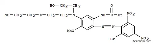 Molecular Structure of 71701-29-6 (N-[2-[(2-Bromo-4,6-dinitrophenyl)azo]-5-[[2-(2-cyanoethoxy)ethyl](2-hydroxyethyl)amino]-4-methoxyphenyl]propanamide)