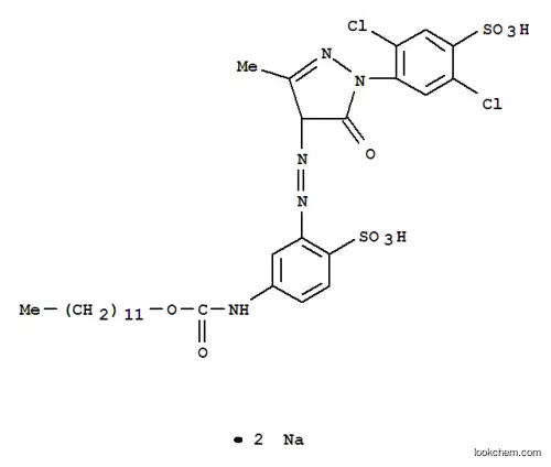 Molecular Structure of 71873-51-3 (disodium 2,5-dichloro-4-[4-[[5-[[(dodecyloxy)carbonyl]amino]-2-sulphonatophenyl]azo]-4,5-dihydro-3-methyl-5-oxo-1H-pyrazol-1-yl]benzenesulphonate)
