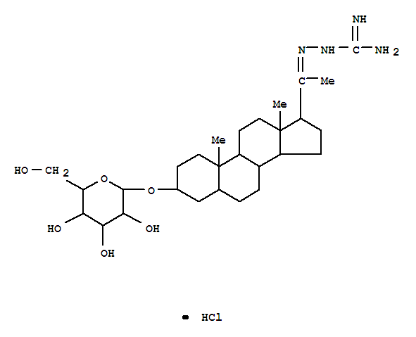 7224-50-2,2,4-pentanediol, compd. with 2-propanol, nickel salt (2:1:1),Guanidine,[[3b-(b-D-glucopyranosyloxy)-5a-pregnan-20-ylidene]amino]-, hydrochloride (7CI); 5a-Pregnan-20-one, 3b-(b-D-glucopyranosyloxy)-, amidinohydrazone,hydrochloride