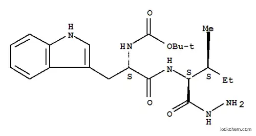 Molecular Structure of 72254-57-0 (tert-butyl {1-[(1-hydrazinyl-3-methyl-1-oxopentan-2-yl)amino]-3-(1H-indol-3-yl)-1-oxopropan-2-yl}carbamate (non-preferred name))