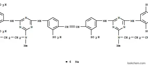 Molecular Structure of 72727-73-2 (2,2'-[1,2-Ethenediylbis[(3-sulfo-4,1-phenylene)imino[6-[(2-cyanoethyl)methylamino]-1,3,5-triazine-4,2-diyl]imino]]bis(1,4-benzenedisulfonic acid)hexasodium salt)