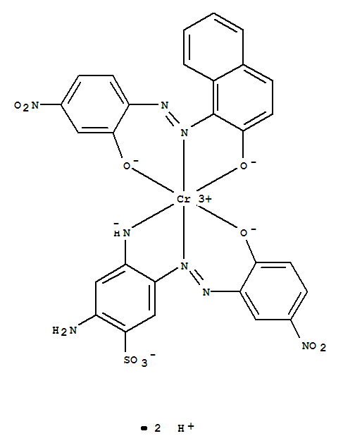 73003-93-7,Chromate(2-),[2-amino-4-(amino-kN)-5-[2-[2-(hydroxy-kO)-5-nitrophenyl]diazenyl-kN1]benzenesulfonato(3-)][1-[2-[2-(hydroxy-kO)-4-nitrophenyl]diazenyl-kN1]-2-naphthalenolato(2-)-kO]-, hydrogen (1:2),Chromate(2-),[2,4-diamino-5-[(2-hydroxy-5-nitrophenyl)azo]benzenesulfonato(3-)][1-[(2-hydroxy-4-nitrophenyl)azo]-2-naphthalenolato(2-)]-,dihydrogen; Chromate(2-), [2-amino-4-(amino-kN)-5-[[2-(hydroxy-kO)-5-nitrophenyl]azo-kN1]benzenesulfonato(3-)][1-[[2-(hydroxy-kO)-4-nitrophenyl]azo-kN1]-2-naphthalenolato(2-)-kO]-, dihydrogen (9CI);2-Naphthalenol, 1-[(2-hydroxy-4-nitrophenyl)azo]-, chromium complex;Benzenesulfonic acid, 2,4-diamino-5-[(2-hydroxy-5-nitrophenyl)azo]-, chromiumcomplex