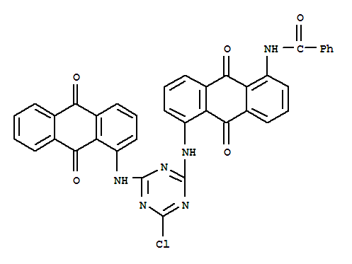 Benzamide,N-[5-[[4-chloro-6-[(9,10-dihydro-9,10-dioxo-1-anthracenyl)amino]-1,3,5-triazin-2-yl]amino]-9,10-dihydro-9,10-dioxo-1-anthracenyl]-