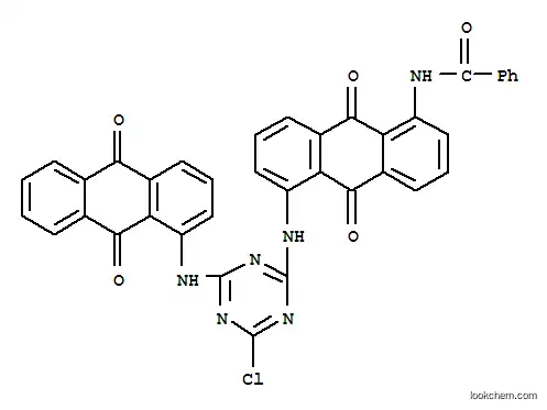 Molecular Structure of 73097-95-7 (N-[5-[[4-chloro-6-[(9,10-dihydro-9,10-dioxo-1-anthryl)amino]-1,3,5-triazin-2-yl]amino]-9,10-dihydro-9,10-dioxo-1-anthryl]benzamide)
