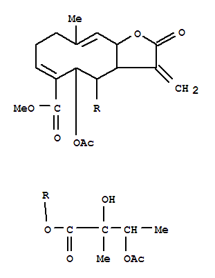 Cyclodeca[b]furan-6-carboxylicacid,5-(acetyloxy)-4-[3-(acetyloxy)-2-hydroxy-2-methyl-1-oxobutoxy]-2,3,3a,4,5,8,9,11a-octahydro-10-methyl-3-methylene-2-oxo-,methyl ester (9CI)