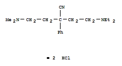 7475-75-4,4-(diethylamino)-2-[2-(dimethylamino)ethyl]-2-phenylbutanenitrile,Benzeneacetonitrile,a-[2-(diethylamino)ethyl]-a-[2-(dimethylamino)ethyl]-,dihydrochloride (9CI); NSC 400497