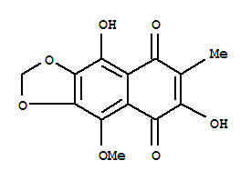 75628-34-1,Naphtho[2,3-d]-1,3-dioxole-5,8-dione,4,7-dihydroxy-9-methoxy-6-methyl-,4,7-Dihydroxy-9-methoxy-6-methylnaphtho[2,3-d]-1,3-dioxole-5,8-dione;5-O-Methylancistroquinone E; Nepenthone A
