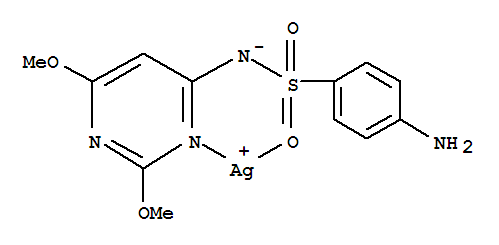 76281-33-9,silver(1+) 4-{[(4-aminophenyl)sulfonyl]amino}-2,6-dimethoxy-4H-pyrimidin-3-ide,Benzenesulfonamide,4-amino-N-(2,6-dimethoxy-4-pyrimidinyl)-, silver complex; NSC 320317; Silversulfadimethoxine