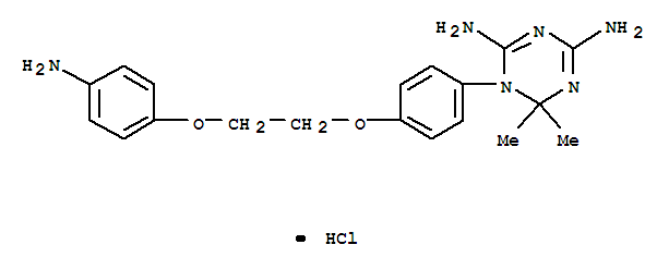 1,3,5-Triazine-2,4-diamine,1-[4-[2-(4-aminophenoxy)ethoxy]phenyl]-1,6-dihydro-6,6-dimethyl-, hydrochloride(1:1) cas  77113-84-9