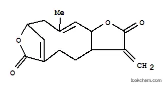 Molecular Structure of 79383-85-0 (7H-9,6-Methenofuro[2,3-f]oxacycloundecin-2,7(3H)-dione,3a,4,5,9,10,12a-hexahydro-11-methyl-3-methylene-, (3aR,9S,11E,12aS)- (9CI))