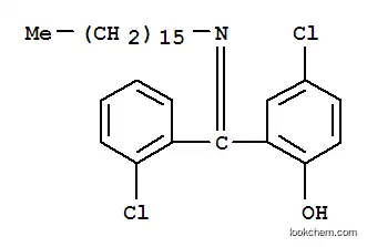 Molecular Structure of 80018-22-0 (4-Chloro-2-((2-chlorophenyl)(hexadecylimino)methyl)phenol)