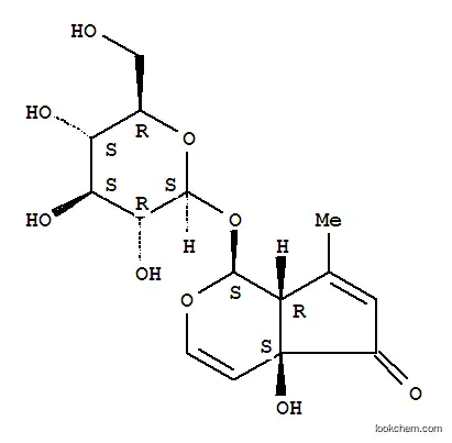 Molecular Structure of 80135-40-6 (Cyclopenta[c]pyran-5(1H)-one,1-(b-D-glucopyranosyloxy)-4a,7a-dihydro-4a-hydroxy-7-methyl-,(1S,4aS,7aR)-)