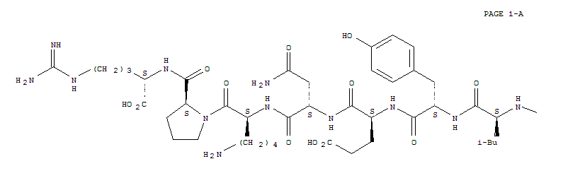 5-Oxo-L-prolyl-L-leucyl-L-tyrosyl-L-a-glutamyl-L-asparaginyl-L-lysyl-L-prolyl-N<sup>5</sup>-(diaminomethylene)-L-ornithine