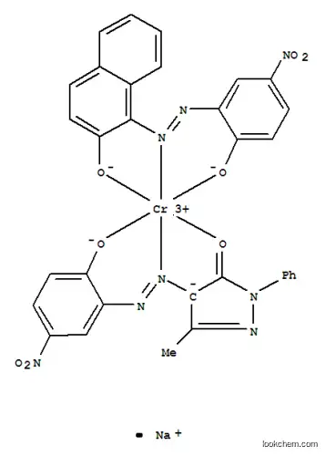 Molecular Structure of 81361-05-9 (Chromate(1-),[2,4-dihydro-4-[(2-hydroxy-5-nitrophenyl)azo]-5-methyl-2-phenyl-3H-pyrazol-3-onato(2-)][1-[(2-hydroxy-5-nitrophenyl)azo]-2-naphthalenolato(2-)]-,sodium (9CI))