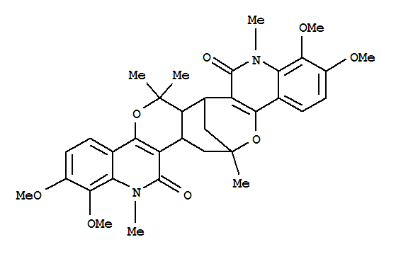 7,15-Methano-8H,17H-quino[3'',4'':5',6']pyrano[3',4':5,6]oxocino[3,2-c]quinoline-8,17-dione,6,6a,7,9,15,16,16a,18-octahydro-1,2,10,11-tetramethoxy-6,6,9,15,18-pentamethyl-,(6aR,7S,15R,16aS)-rel- (9CI)
