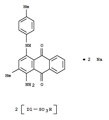 Anthracenesulfonicacid, 5-amino-9,10-dihydro-6-methyl-8-[(4-methylsulfophenyl)amino]-9,10-dioxo-,disodium salt (9CI)