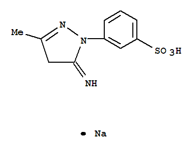 Benzenesulfonic acid,3-(4,5-dihydro-5-imino-3-methyl-1H-pyrazol-1-yl)-, sodium salt (1:1)