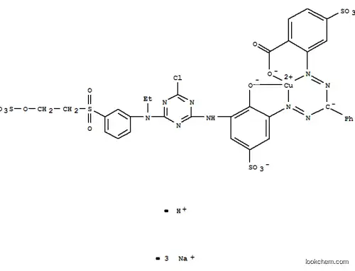Molecular Structure of 84057-71-6 (Cuprate(4-),[2-[[[[3-[[4-chloro-6-[ethyl[3-[[2-(sulfooxy)ethyl]sulfonyl]phenyl]amino]-1,3,5-triazin-2-yl]amino]-2-hydroxy-5-sulfophenyl]azo]phenylmethyl]azo]-4-sulfobenzoato(6-)]-,trisodium hydrogen (9CI))