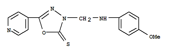 1,3,4-OXADIAZOLE-2(3H)-THIONE,3-(((4-METHOXYPHENYL)AMINO)METHYL)-5-(4 -PYRIDINYL)-