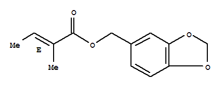 2-Butenoic acid,2-methyl-, 1,3-benzodioxol-5-ylmethyl ester, (E)- (9CI)