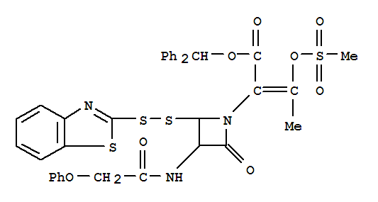 1-Azetidineacetic acid,2-(2-benzothiazolyldithio)-a-[1-[(methylsulfonyl)oxy]ethylidene]-4-oxo-3-[(2-phenoxyacetyl)amino]-,diphenylmethyl ester
