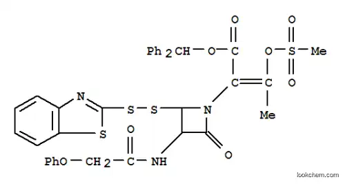 Molecular Structure of 84812-84-0 (benzhydryl 2-(benzothiazol-2-yldithio)-alpha-[1-[(methylsulphonyl)oxy]ethylidene]-4-oxo-3-[(phenoxyacetyl)amino]azetidine-1-acetate)