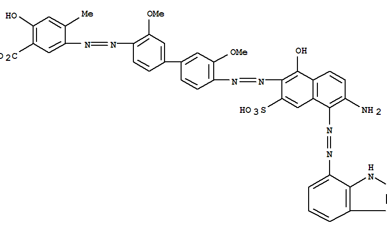 Benzoic acid,5-[2-[4'-[2-[6-amino-5-[2-(1H-benzotriazol-7-yl)diazenyl]-1-hydroxy-3-sulfo-2-naphthalenyl]diazenyl]-3,3'-dimethoxy[1,1'-biphenyl]-4-yl]diazenyl]-2-hydroxy-4-methyl-