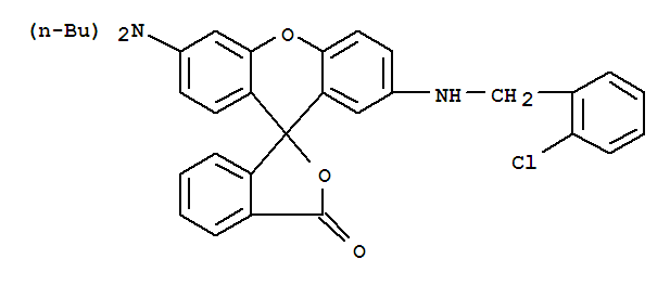 Spiro[isobenzofuran-1(3H),9'-[9H]xanthen]-3-one,2'-[[(2-chlorophenyl)methyl]amino]-6'-(dibutylamino)-
