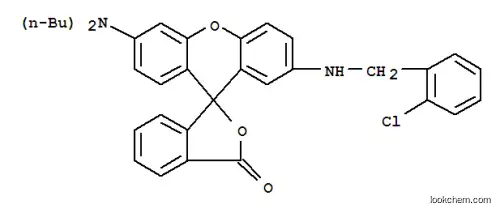 Molecular Structure of 85223-11-6 (2'-(2-chlorobenzylamino)-6'-(dibutylamino)spiro[isobenzofuran-1(3H)-9'[9H]-xanthene]-3-one)