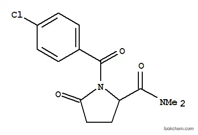 Molecular Structure of 85508-30-1 (2-Pyrrolidinecarboxamide,1-(4-chlorobenzoyl)-N,N-dimethyl-5-oxo-)