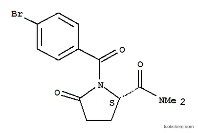 Molecular Structure of 85711-93-9 ((S)-1-(4-bromobenzoyl)-N,N-dimethyl-5-oxopyrrolidine-2-carboxamide)