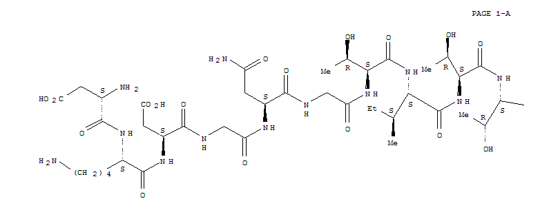 L-Glutamic acid,N-[N2-[N-[N-[N-[N-[N-[N2-[N-[N-(N2-L-a-aspartyl-L-lysyl)-L-a-aspartyl]glycyl]-L-asparaginyl]glycyl]-L-threonyl]-L-isoleucyl]-L-threonyl]-L-threonyl]-L-lysyl]-(9CI)