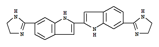 87559-21-5,2,2'-Bi-1H-indole,6,6'-bis(4,5-dihydro-1H-imidazol-2-yl)-,D 288/48
