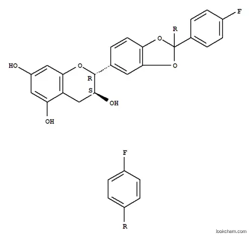 Molecular Structure of 89329-09-9 ((2R-trans)-2-[2,2-bis(4-fluorophenyl)-1,3-benzodioxol-5-yl]-3,4-dihydro-2H-1-benzopyran-3,5,7-triol)