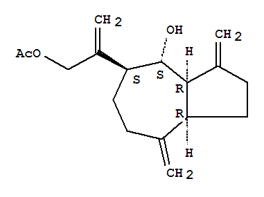 90548-07-5,(3aR,8aβ)-Decahydro-4β-hydroxy-β,3,8-tris(methylene)-5α-azuleneethanol α-acetate,5-Azuleneethanol,decahydro-4-hydroxy-b,3,8-tris(methylene)-, a-acetate, (3aR,4S,5S,8aR)- (9CI); 5-Azuleneethanol, decahydro-4-hydroxy-b,3,8-tris(methylene)-, a-acetate, [3aR-(3aa,4a,5b,8aa)]-; Watsonol B