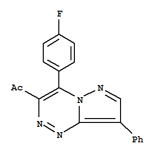 91067-34-4,Ethanone,1-[4-(4-fluorophenyl)-8-phenylpyrazolo[5,1-c][1,2,4]triazin-3-yl]-,Pyrazolo[5,1-c][1,2,4]triazine,ethanone deriv.