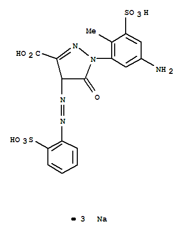 1H-Pyrazole-3-carboxylicacid,1-(5-amino-2-methyl-3-sulfophenyl)-4,5-dihydro-5-oxo-4-[2-(2-sulfophenyl)diazenyl]-,sodium salt (1:3)