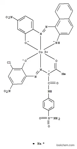Molecular Structure of 93940-46-6 (Cobaltate(1-),[2-[(2-amino-1-naphthalenyl)azo]-5-nitrophenolato(2-)][N-[4-(aminosulfonyl)phenyl]-2-[(3-chloro-2-hydroxy-5-nitrophenyl)azo]-3-oxobutanamidato(2-)]-,sodium (9CI))