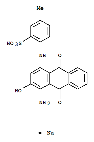Benzenesulfonic acid,2-[(4-amino-9,10-dihydro-3-hydroxy-9,10-dioxo-1-anthracenyl)amino]-5-methyl-,sodium salt (1:1)