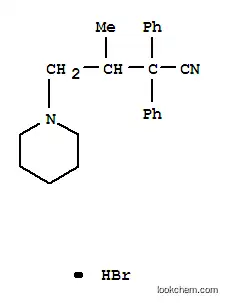 Molecular Structure of 93942-54-2 (beta-methyl-alpha,alpha-diphenylpiperidine-1-butyronitrile monohydrobromide)