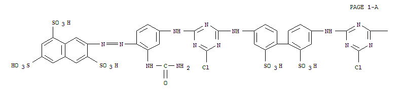 93942-66-6,1,3,6-Naphthalenetrisulfonicacid,7,7'-[(2,2'-disulfo[1,1'-biphenyl]-4,4'-diyl)bis[imino(6-chloro-1,3,5-triazine-4,2-diyl)imino[2-[(aminocarbonyl)amino]-4,1-phenylene]azo]]bis-(9CI),