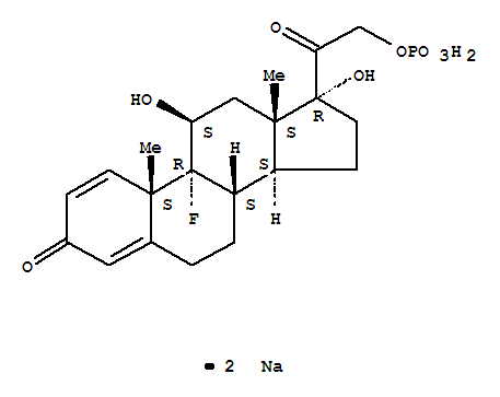 94088-00-3,Pregna-1,4-diene-3,20-dione, 9-fluoro-11,17-dihydroxy-21-(phosphonooxy)-, disodium salt, (11beta)-,Pregna-1,4-diene-3,20-dione, 9-fluoro-11,17-dihydroxy-21-(phosphonooxy)-, disodium salt, (11beta)-