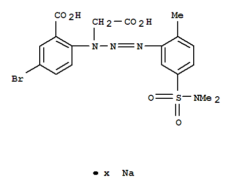 Benzoic acid,5-bromo-2-[1-(carboxymethyl)-3-[5-[(dimethylamino)sulfonyl]-2-methylphenyl]-2-triazen-1-yl]-,sodium salt (1: )