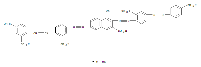 2-Naphthalenesulfonicacid,4-hydroxy-7-[2-[4-[2-(4-nitro-2-sulfophenyl)ethenyl]-3-sulfophenyl]diazenyl]-3-[2-[2-sulfo-4-[2-(4-sulfophenyl)diazenyl]phenyl]diazenyl]-,sodium salt (1:5)