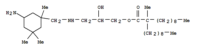 Undecanoic acid,2-methyl-2-nonyl-,3-[[(5-amino-1,3,3-trimethylcyclohexyl)methyl]amino]-2-hydroxypropyl ester