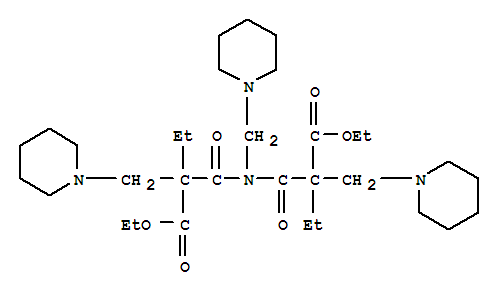 1-Piperidinepropionic acid, a,a'-[[(piperidinomethyl)imino]dicarbonyl]bis[a-ethyl-, diethyl ester