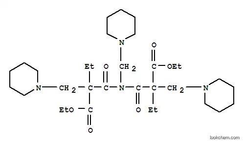 Molecular Structure of 96582-94-4 (1-Piperidinepropionicacid, a,a'-[[(piperidinomethyl)imino]dicarbonyl]bis[a-ethyl-, diethyl ester (7CI))