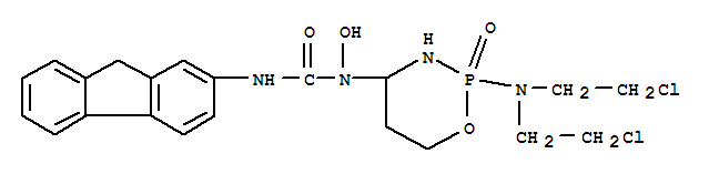 97139-21-4,Urea,N-[2-[bis(2-chloroethyl)amino]tetrahydro-2-oxido-2H-1,3,2-oxazaphosphorin-4-yl]-N'-9H-fluoren-2-yl-N-hydroxy-,Urea,N-[2-[bis(2-chloroethyl)amino]tetrahydro-2H-1,3,2-oxazaphosphorin-4-yl]-N'-9H-fluoren-2-yl-N-hydroxy-,P-oxide; 2H-1,3,2-Oxazaphosphorine, urea deriv.